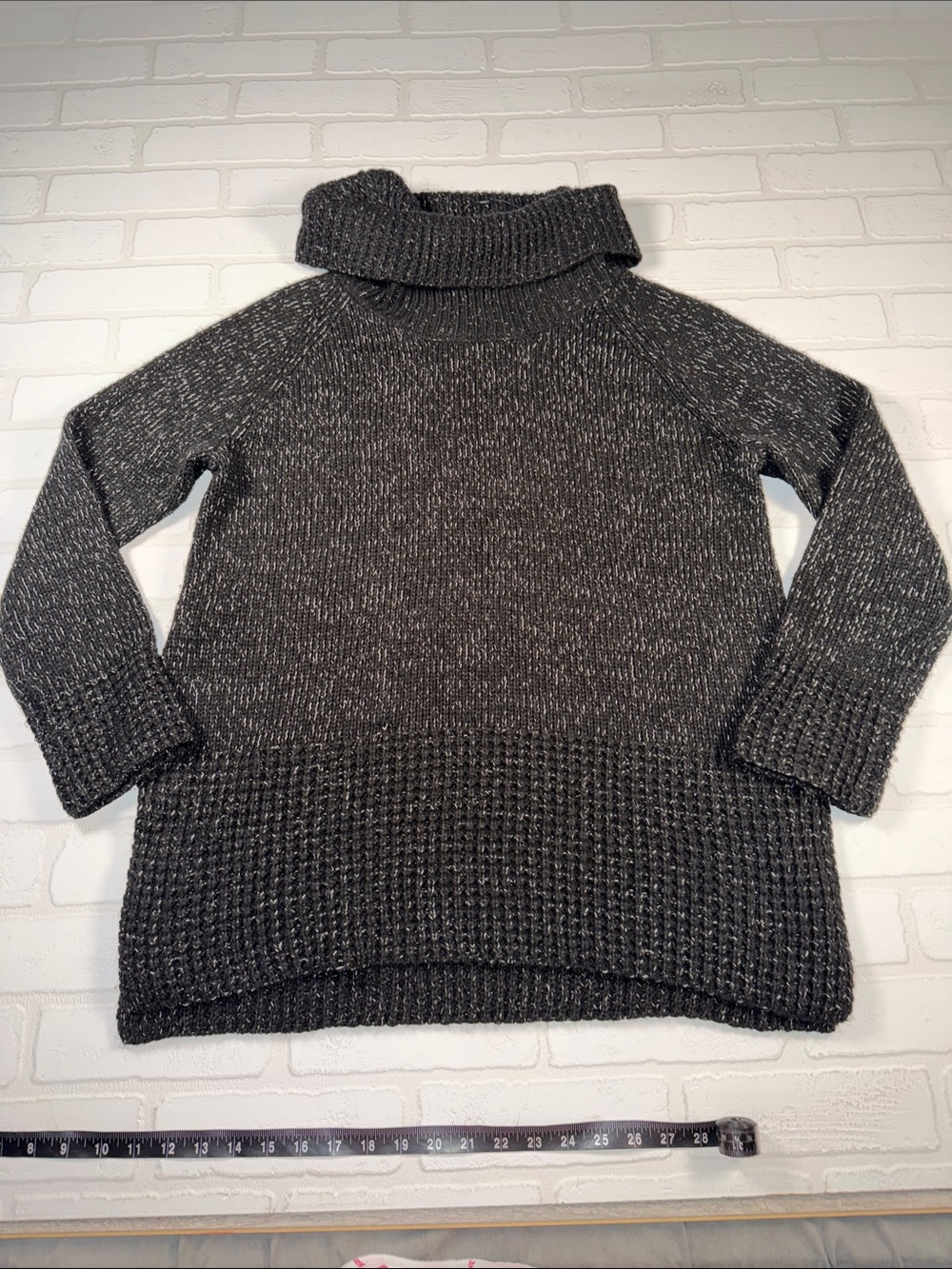 Dkny Charcoal Marled Turtleneck Sweater XL